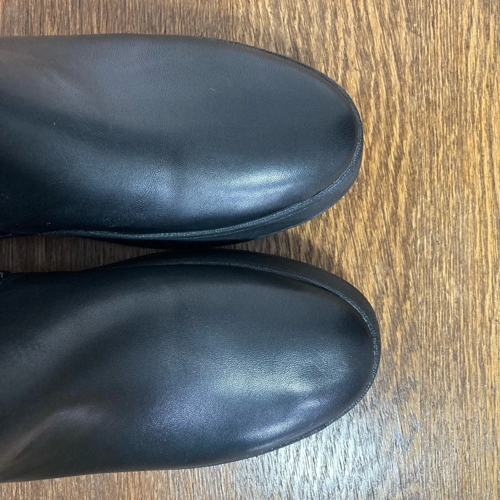 New FitFlop F-Mode Leather Platform Zip Ankle Boot Women’s Size 8.5 Black - Picture 5 of 9